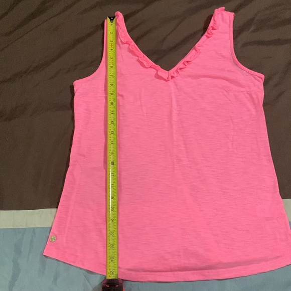 EUC Women’s size L Lilly Pulitzer pink ruffled tank top - Picture 5 of 6